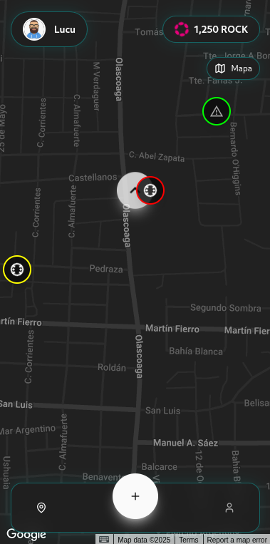 Mapa de supervivencia con impactos